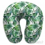 Travel Pillow Tropical Leaves M Memory Foam U Neck Pillow for Lightweight Support in Airplane Car Train Bus - B07V3WYHYJ